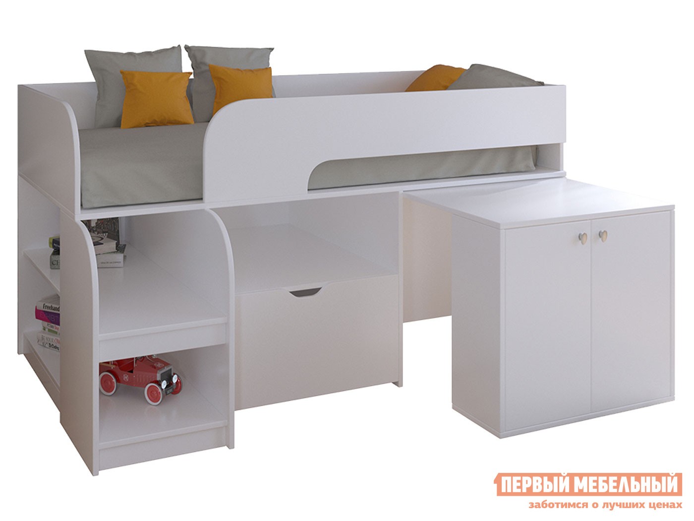 Кровать-чердак  Астра 9/9 Белый