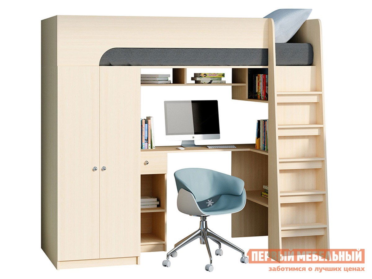 Кровать-чердак  Астра 10 Дуб Молочный