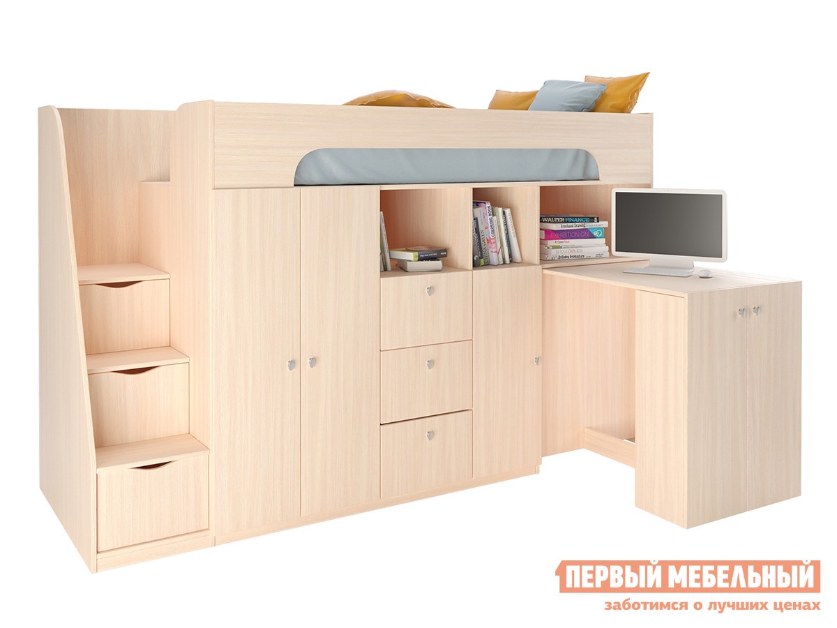 Кровать-чердак  Астра 11 Дуб Молочный