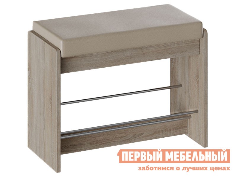 Обувница  Тайм Дуб Сонома трюфель / Бежевый, кожзам