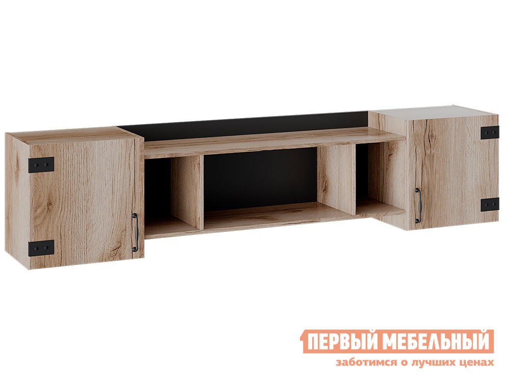 Детская полка  Окланд Дуб Делано / Черный