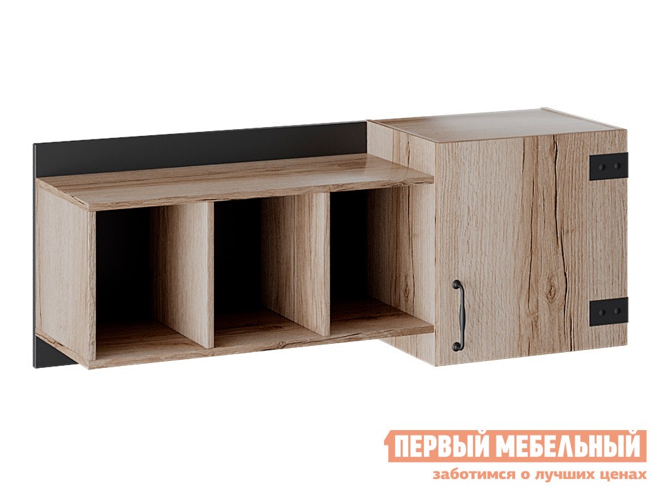 Детская полка  Окланд Дуб Делано / Черный