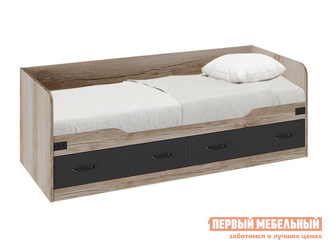 Детская кровать  Окланд с ящиками Дуб Делано / Черный