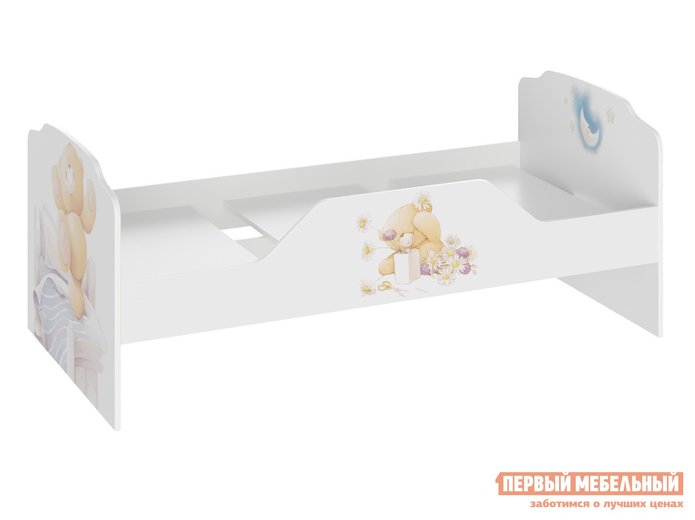 Детская кровать  Тедди Белый, Без ящика