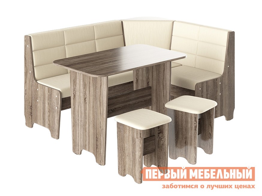 Кухонный уголок  Техас Дуб Сонома трюфель / Кашемир Крем