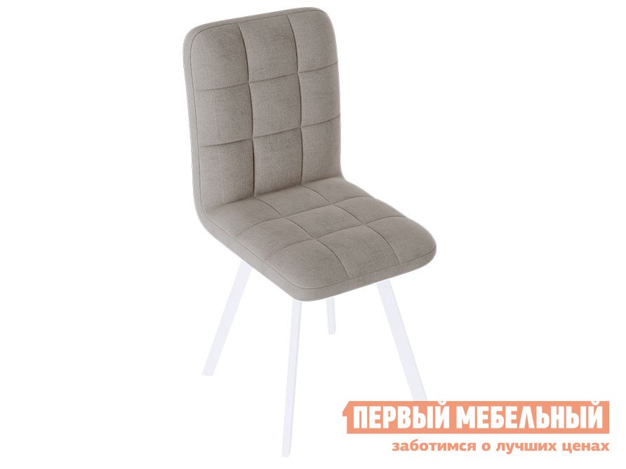 Стул  Франк Паук 2 Белый матовый / Бежевый микровелюр