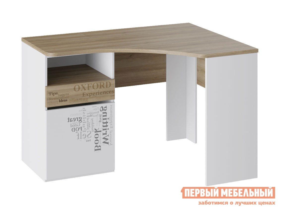 Детский письменный стол  Оксфорд ТД-139.15.03 Дуб Ривьера с рисунком / Белый с рисунком