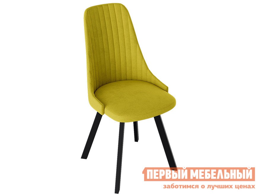 Стул  Франк Паук 3 Черный матовый / Желтый микровелюр