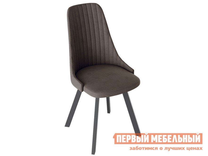 Стул  Франк Паук 3 Графит матовый / Коричневый микровелюр