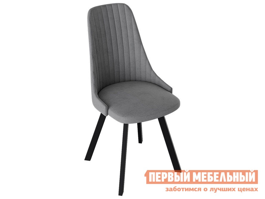 Стул  Франк Паук 3 Черный матовый / Серый микровелюр