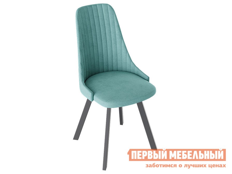 Стул  Франк Паук 3 Графит матовый / Аквамарин микровелюр