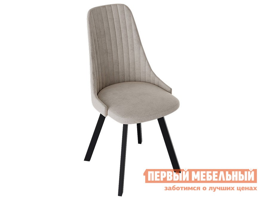 Стул  Франк Паук 3 Черный матовый / Бежевый микровелюр