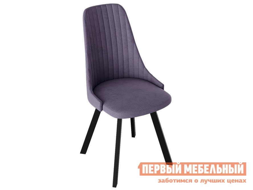 Стул  Франк Паук 3 Черный матовый / Фиолетовый микровелюр
