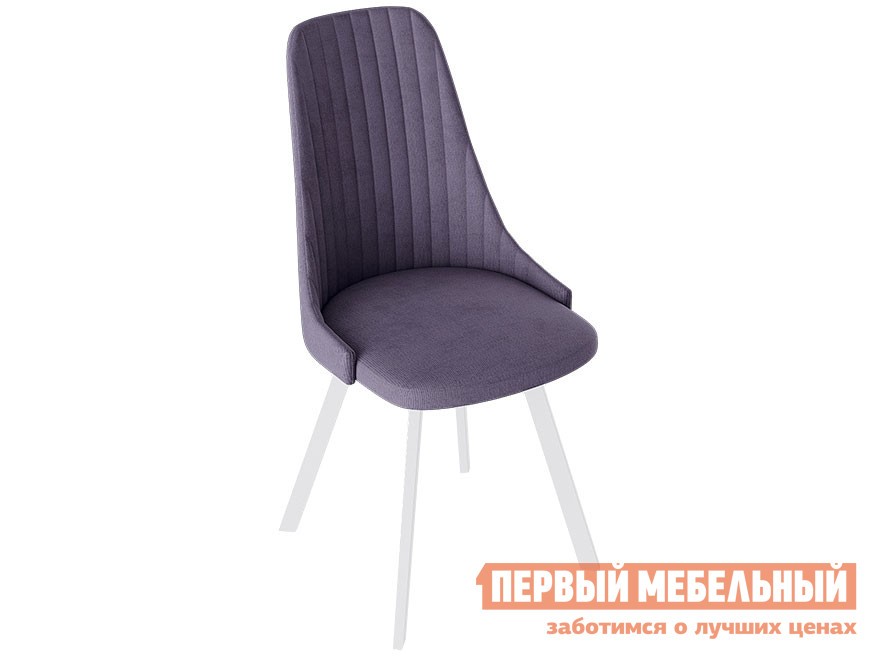 Стул  Франк Паук 3 Белый матовый / Фиолетовый микровелюр
