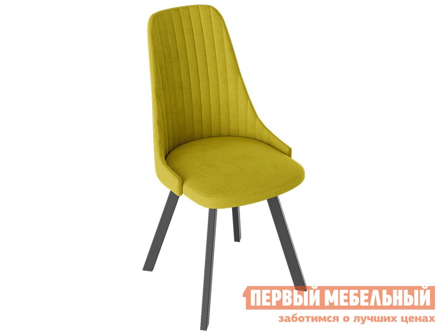 Стул  Франк Паук 3 Графит матовый / Желтый микровелюр