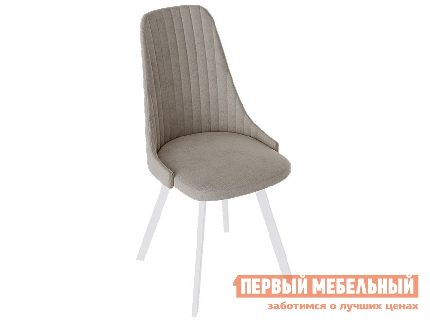 Стул  Франк Паук 3 Белый матовый / Бежевый микровелюр