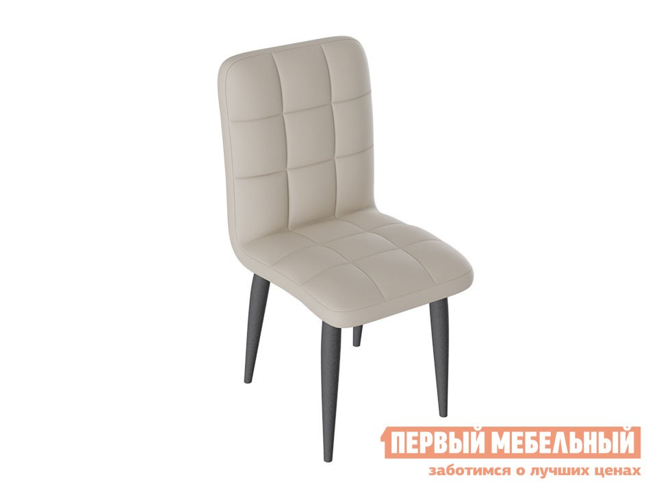 Стул  Франк Конус Графит матовый / Бежевый кожзам
