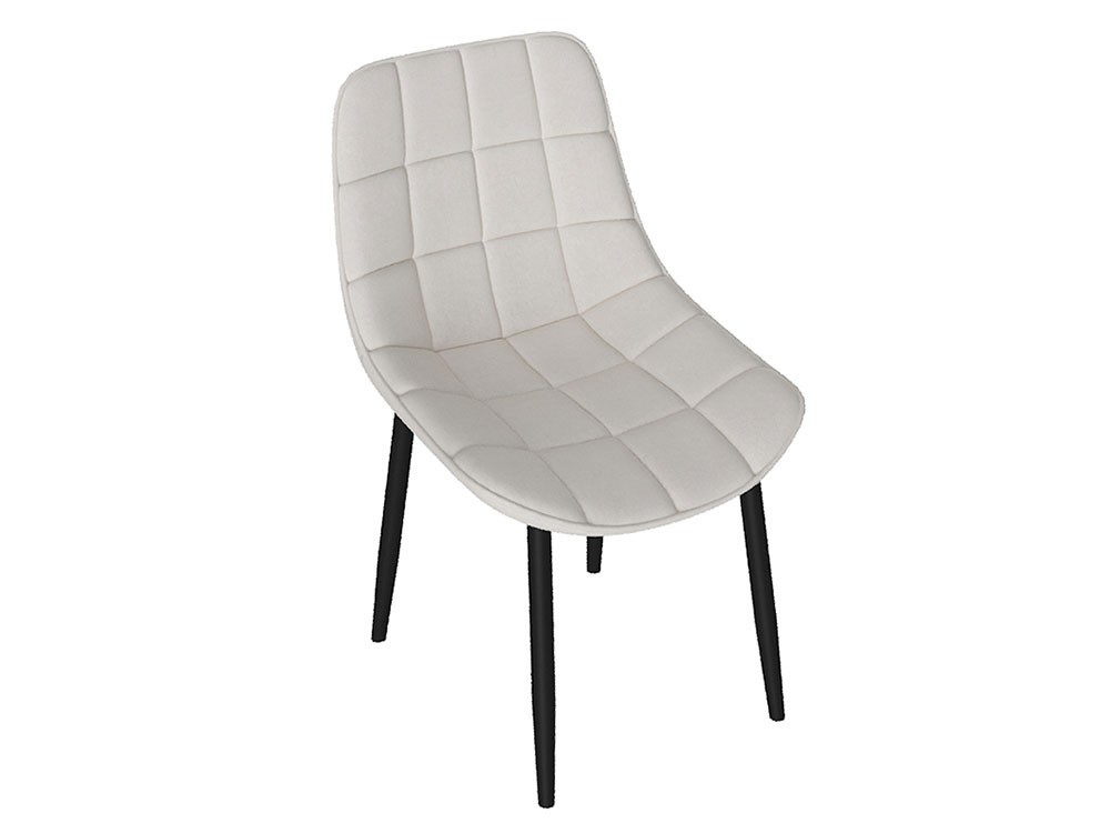 Стул  Бостон Черный муар / Велюр V005 светло-бежевый