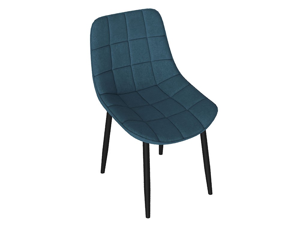 Стул  Бостон Черный муар / Велюр V006 бирюзовый