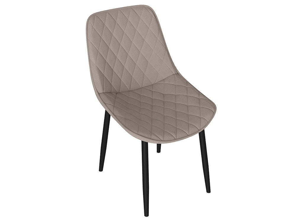 Стул  Оскар Черный муар / Велюр L003 бежевый