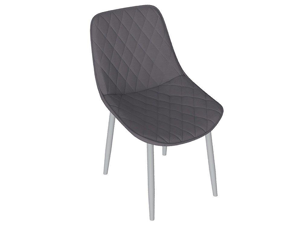 Стул  Оскар Белый муар / Велюр L002 серо-бежевый