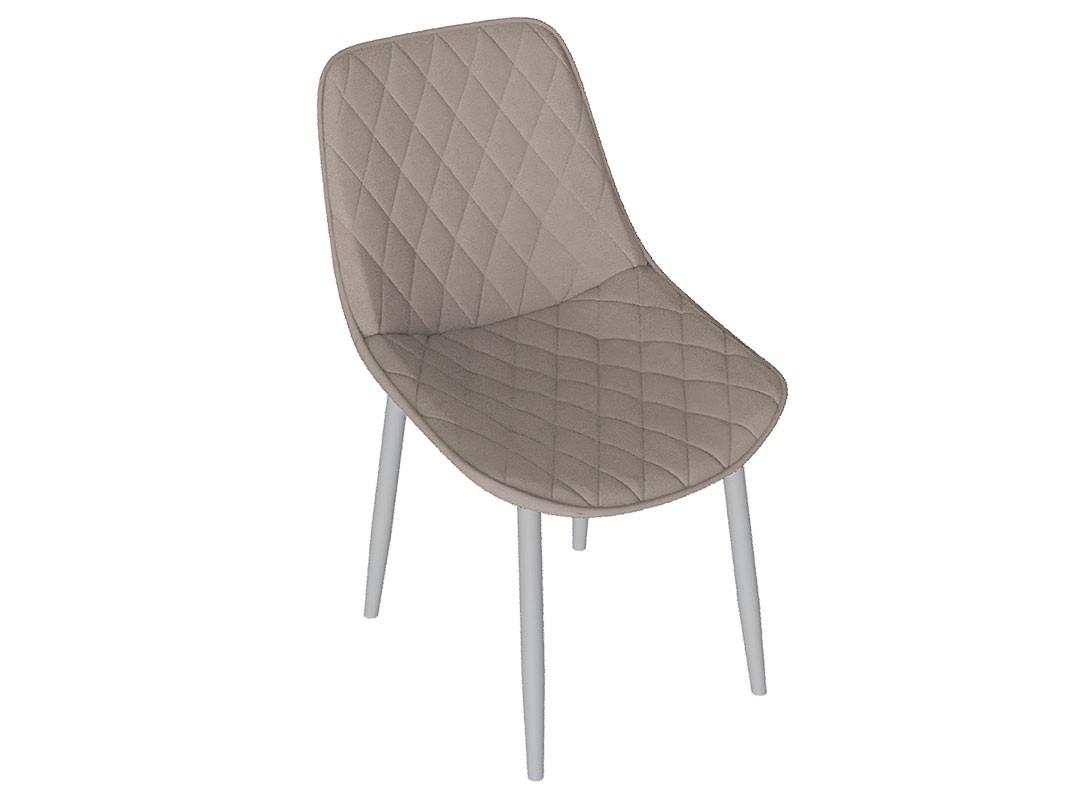 Стул  Оскар Белый муар / Велюр L003 бежевый