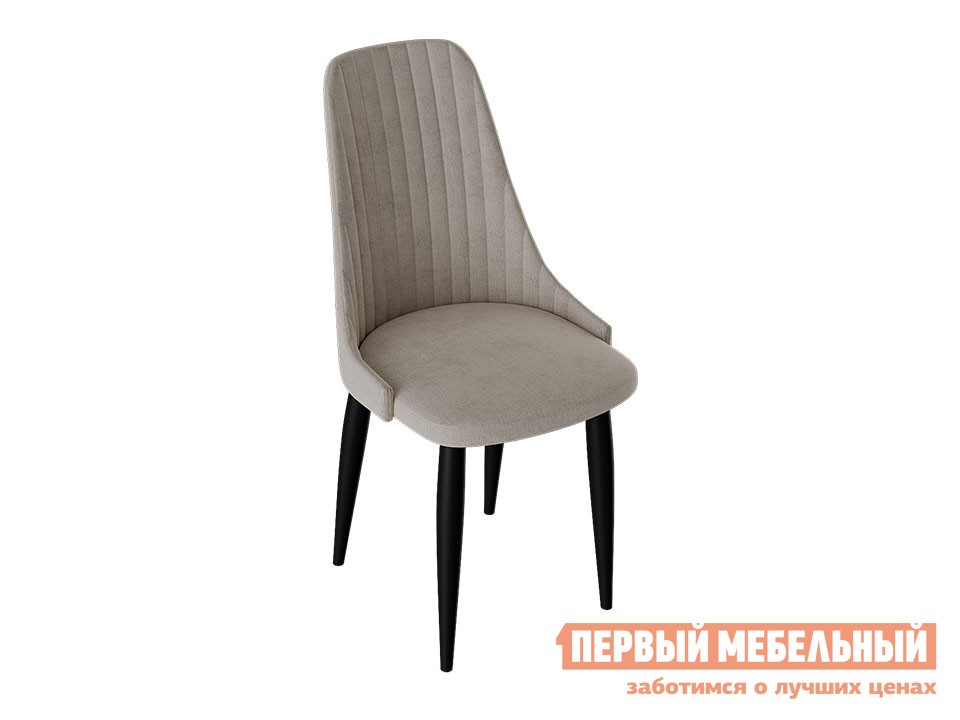 Стул  Франк Конус 2 Черный матовый / Бежевый микровелюр