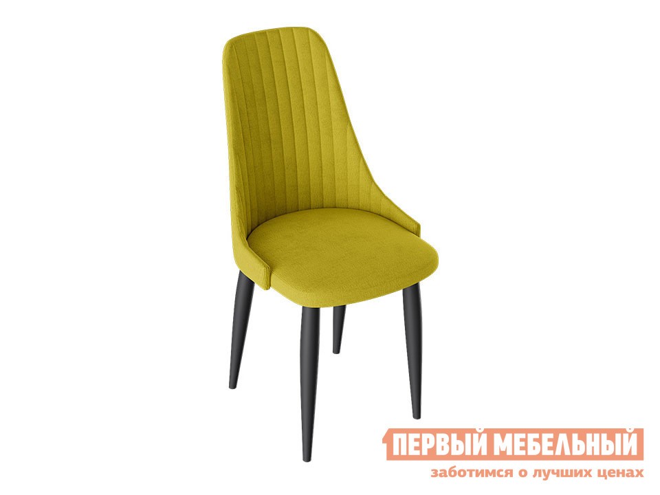 Стул  Франк Конус 2 Графит матовый / Желтый микровелюр