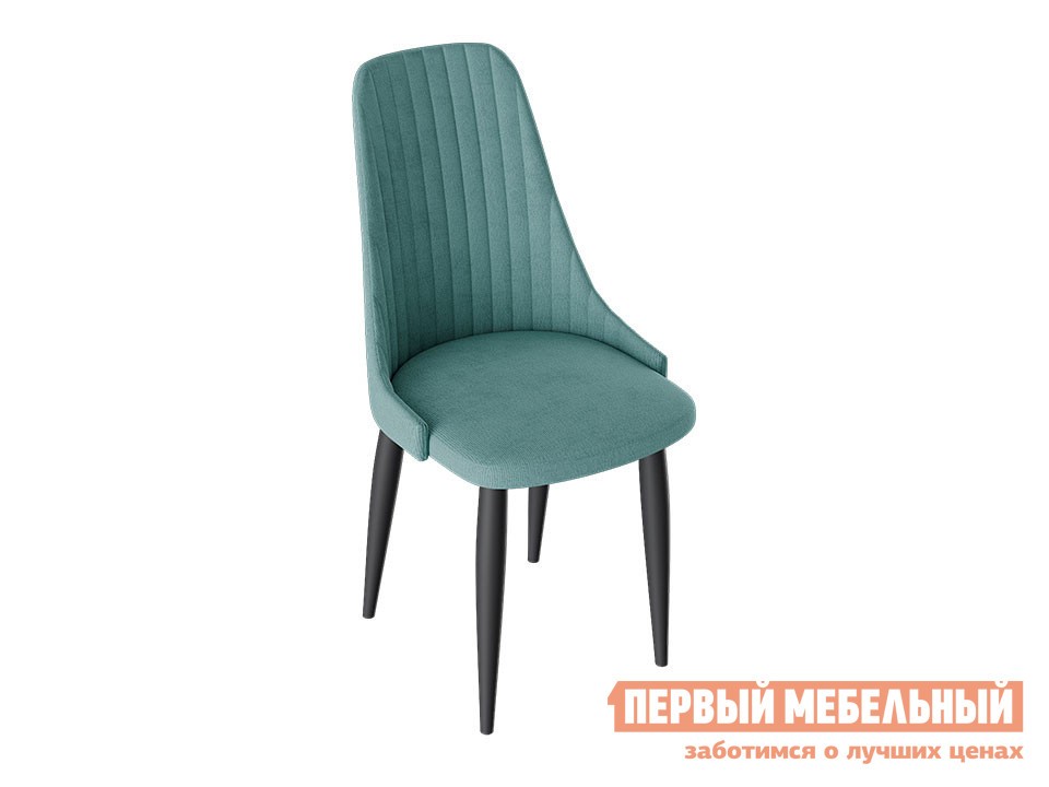 Стул  Франк Конус 2 Графит матовый / Аквамарин микровелюр