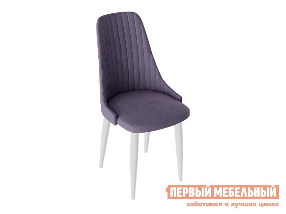 Стул  Франк Конус 2 Белый матовый / Фиолетовый микровелюр