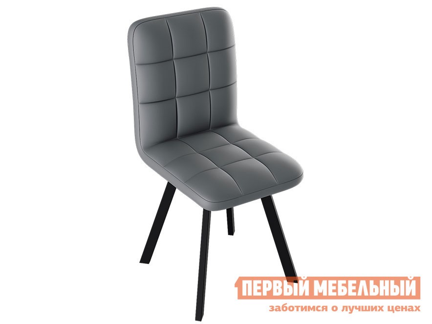 Стул  Франк Паук Черный матовый / Серый кожзам