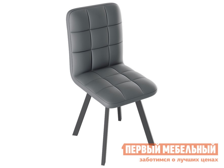 Стул  Франк Паук Графит матовый / Серый кожзам