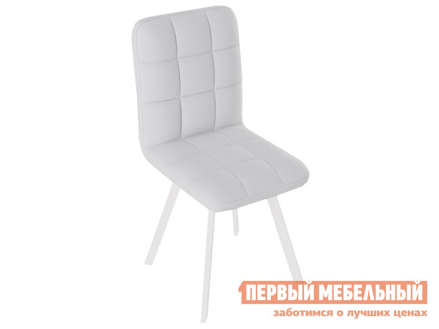 Стул  Франк Паук Белый матовый / Белый кожзам