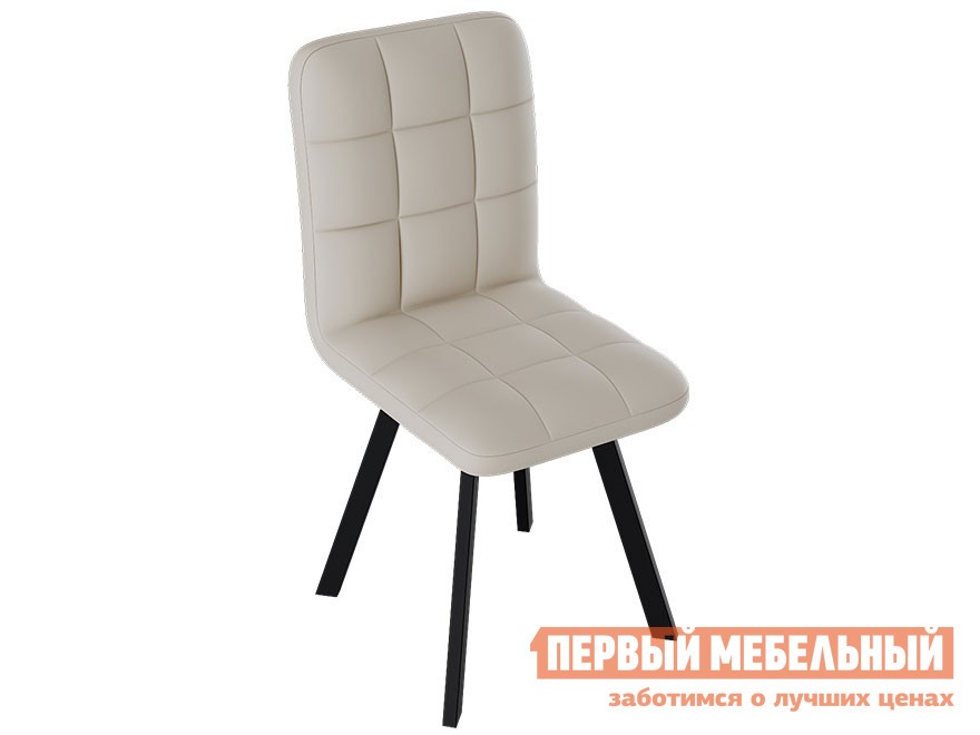 Стул  Франк Паук Черный матовый / Бежевый кожзам