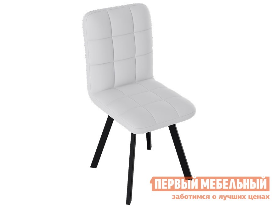 Стул  Франк Паук Черный матовый / Белый кожзам