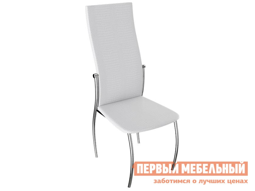 Стул  Комфорт-М Гранд Белый Аллигатор к/з 218 (белый), Хром