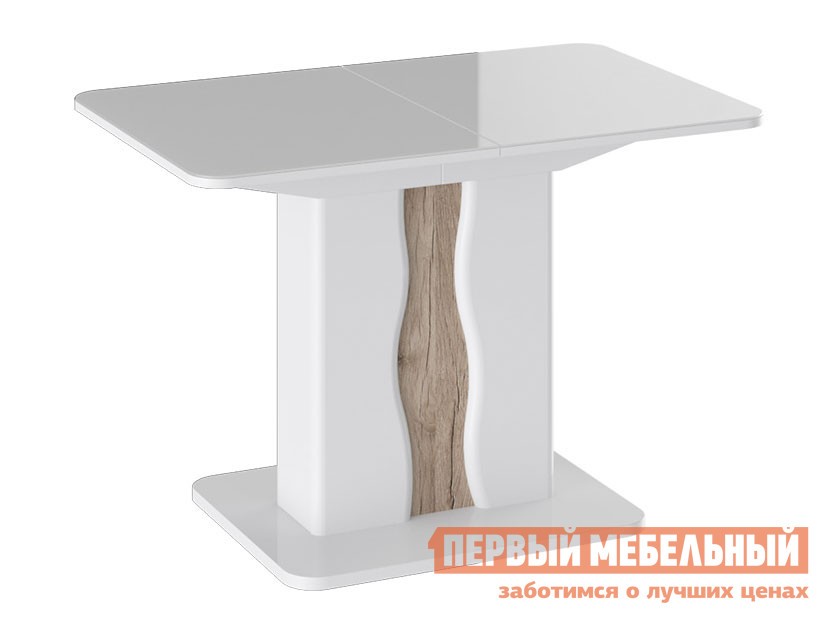 Кухонный стол  Шеффилд Белый глянец / Дуб Делано