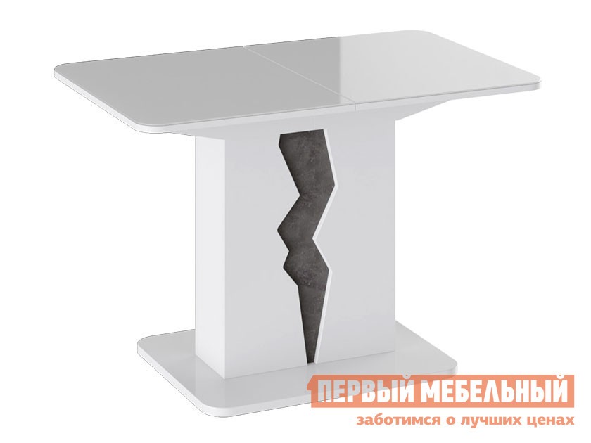 Кухонный стол  Шеффилд Белый глянец / Камень
