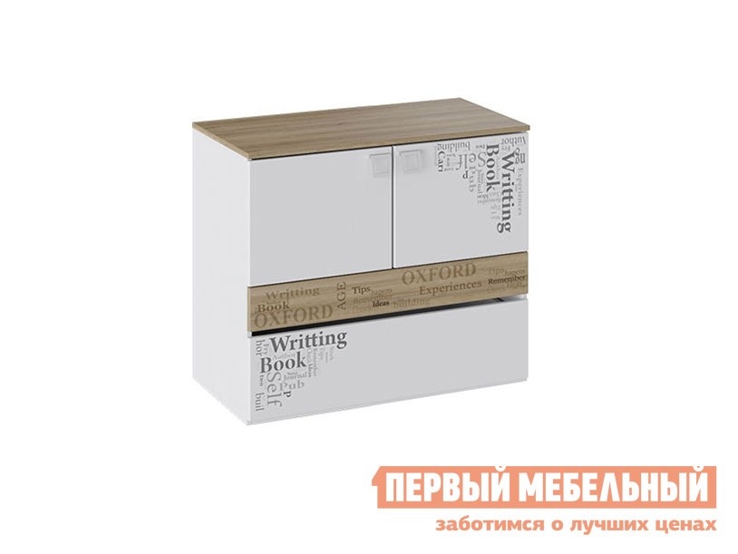 Детская тумба  Оксфорд Дуб Ривьера / Белый с рисунком