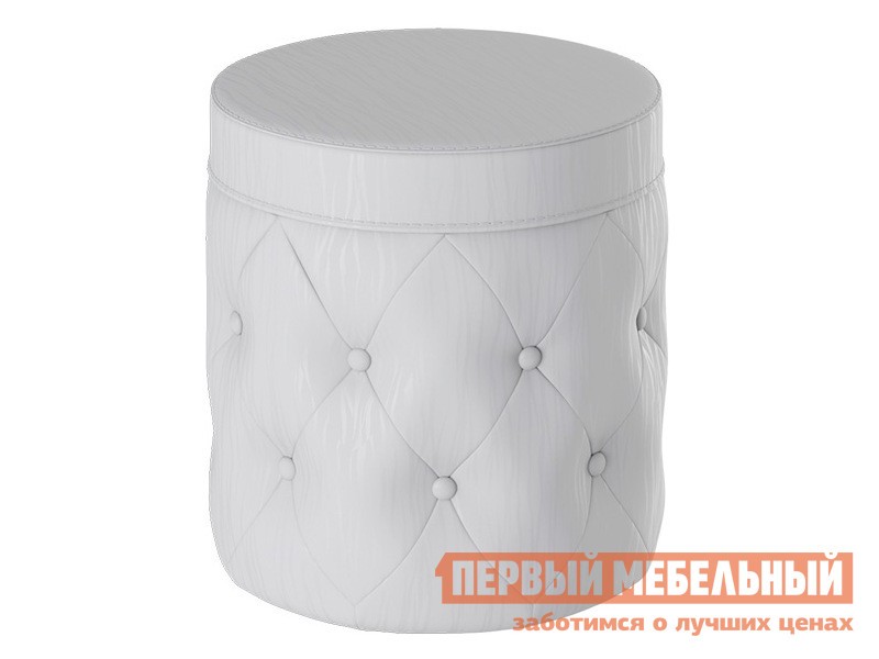 Пуфик  Кашемир Белый, экокожа с текстурой кашемир