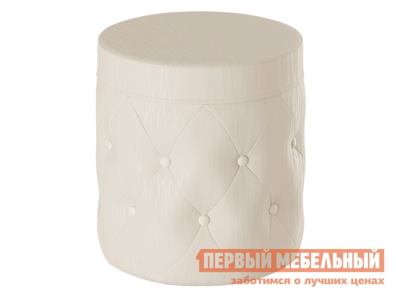 Пуфик  Кашемир Светлый крем экокожа