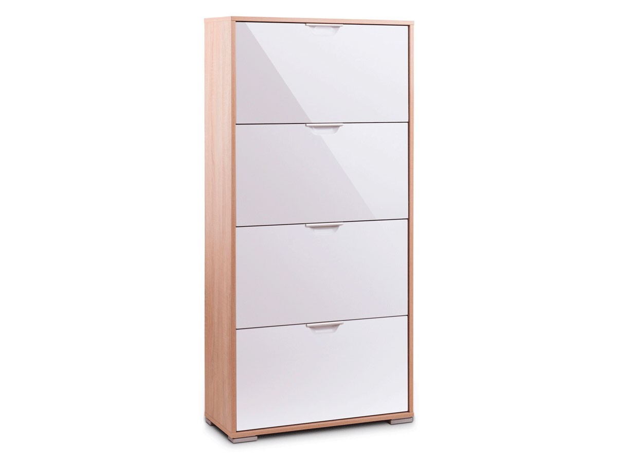 Обувница  Nova-4 Дуб Сонома / Белый глянец