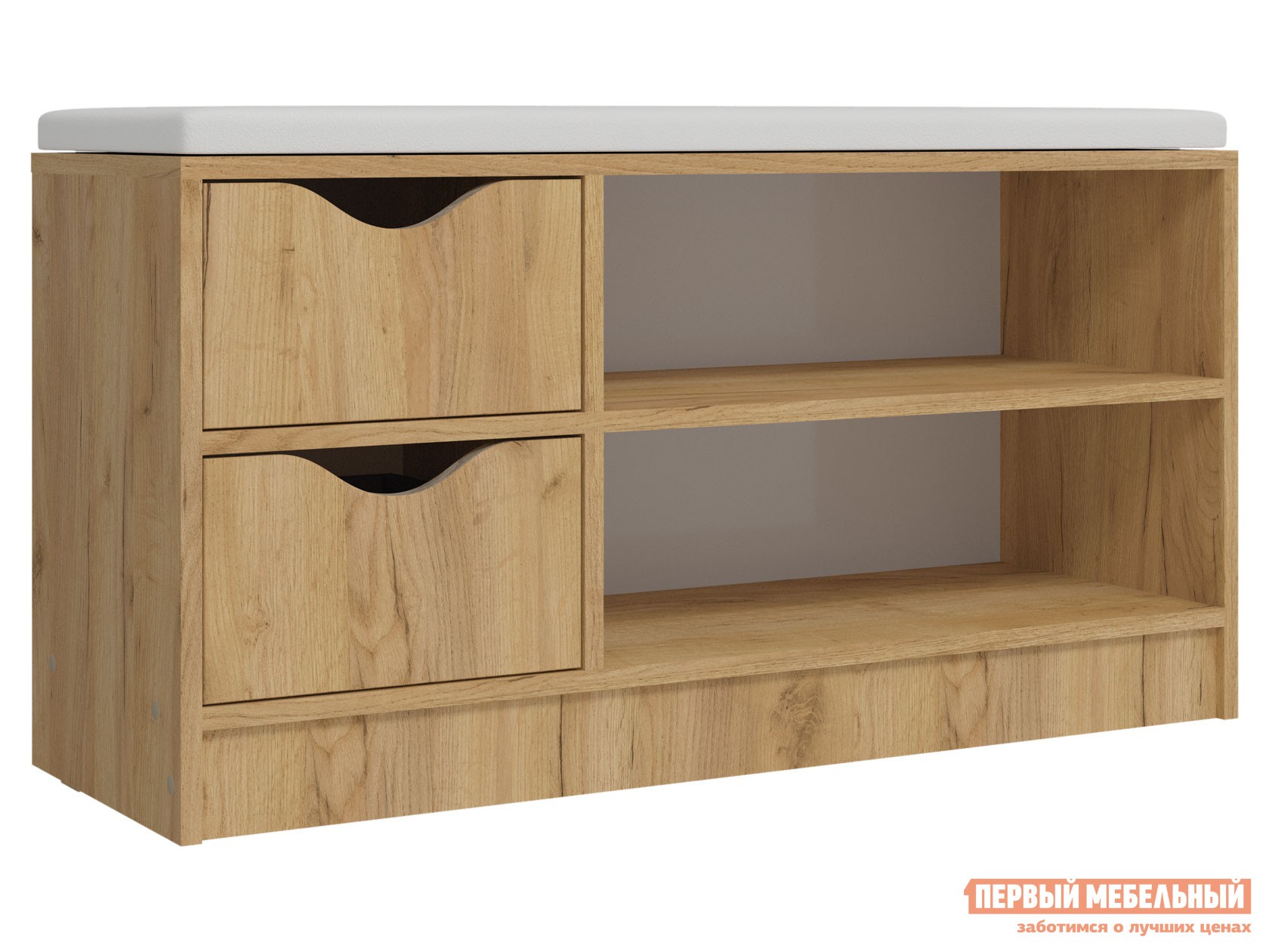 Обувница  Ларедо 1 Дуб Крафт золотой / Белый, экокожа