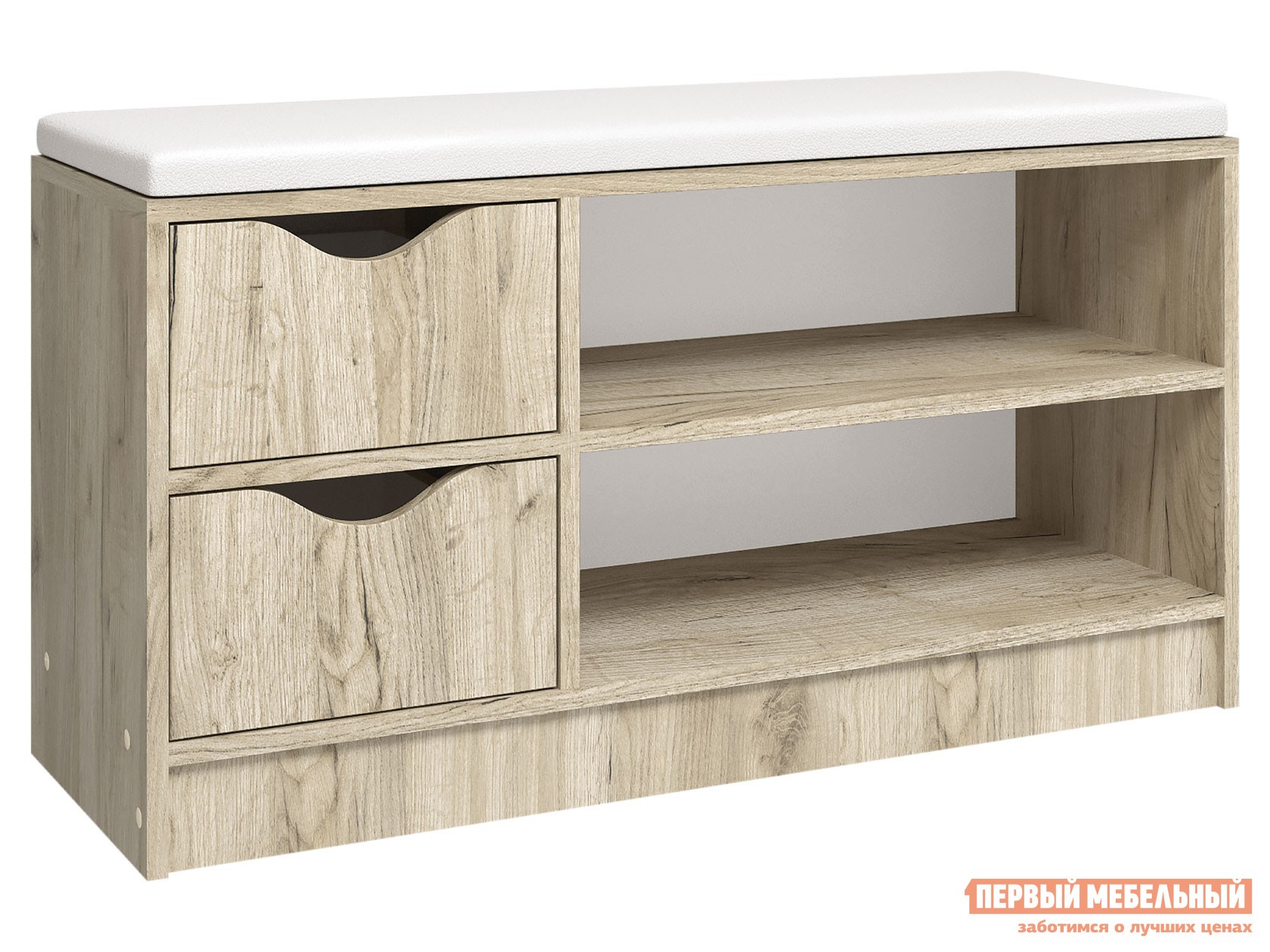 Обувница  Ларедо 1 Дуб Крафт белый / Белый, экокожа