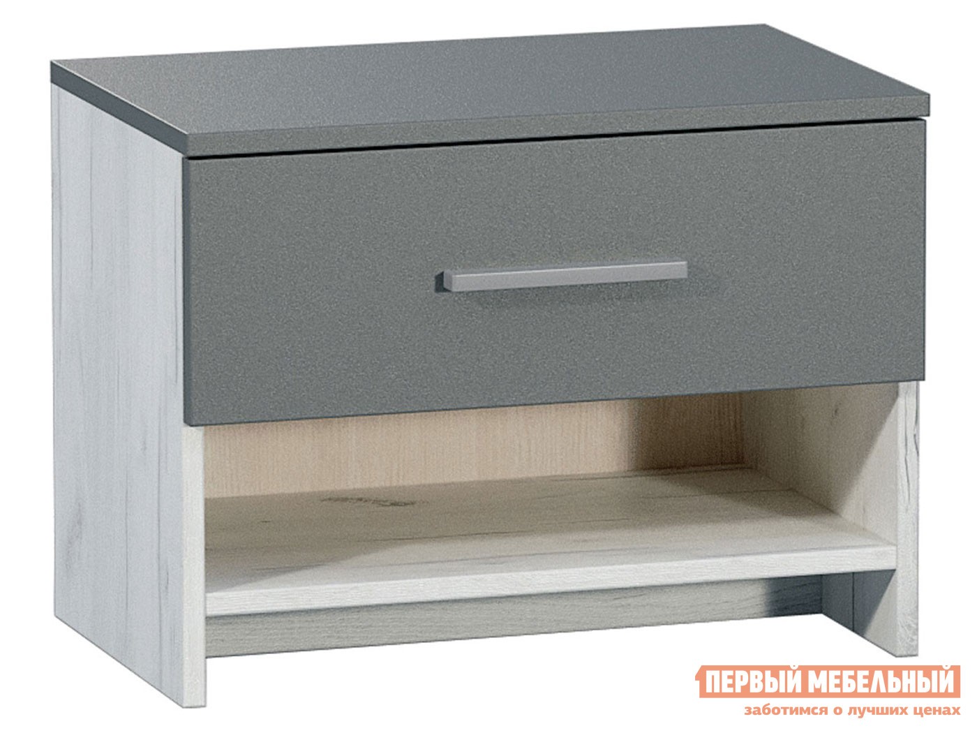 Обувница  Юнона Дуб Белый CRAFT / Серый шифер