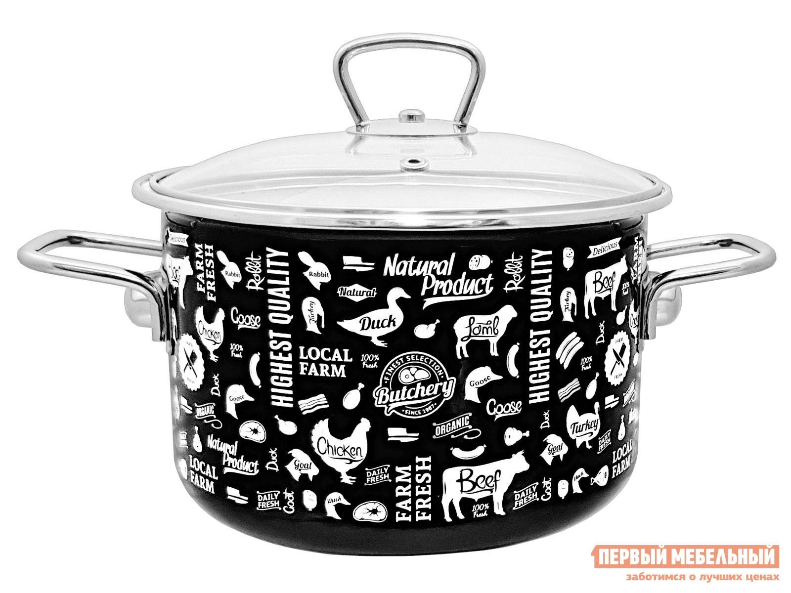 Кастрюля  Ferma 3 л Черный, эмаль