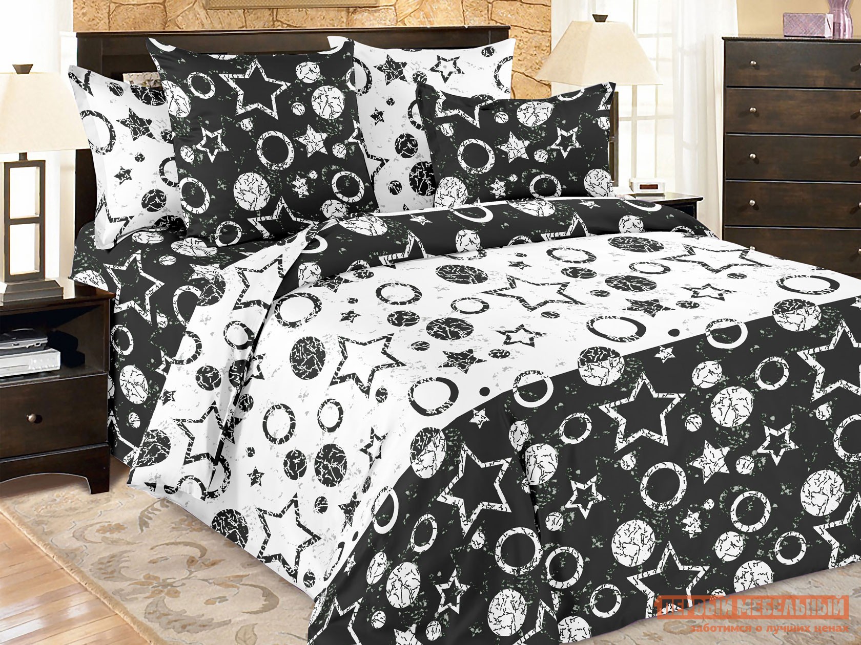 Комплект постельного белья  Стеллар Стеллар, полиэстер, Полутороспальный