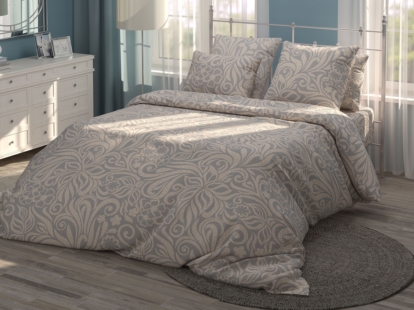 Комплект постельного белья  Тиана Семейный (наволочки 70х70), Тиана, бязь