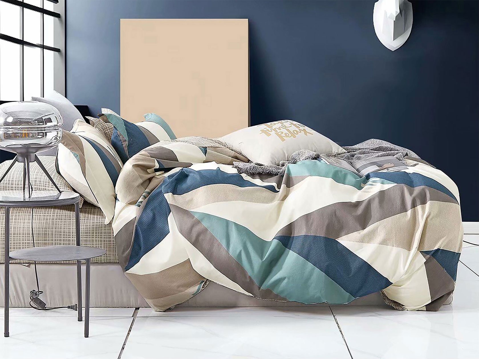 Комплект постельного белья  Моника Семейный, Геометрия, поплин