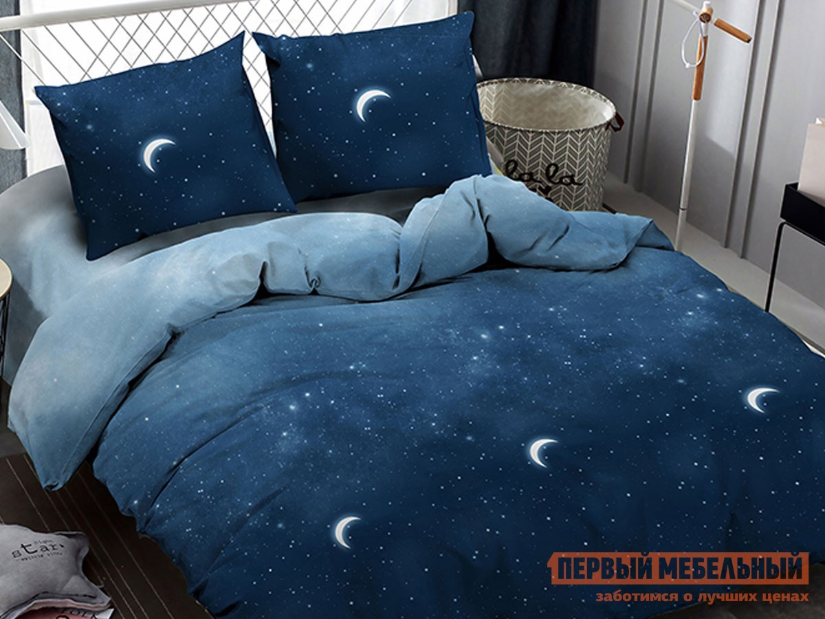 Комплект постельного белья  Миднайт Миднайт, полиэстер, Евро